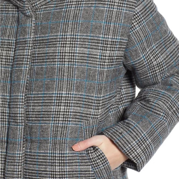 Something Navy Plaid Super Puff jacket NWT - Picture 6 of 6